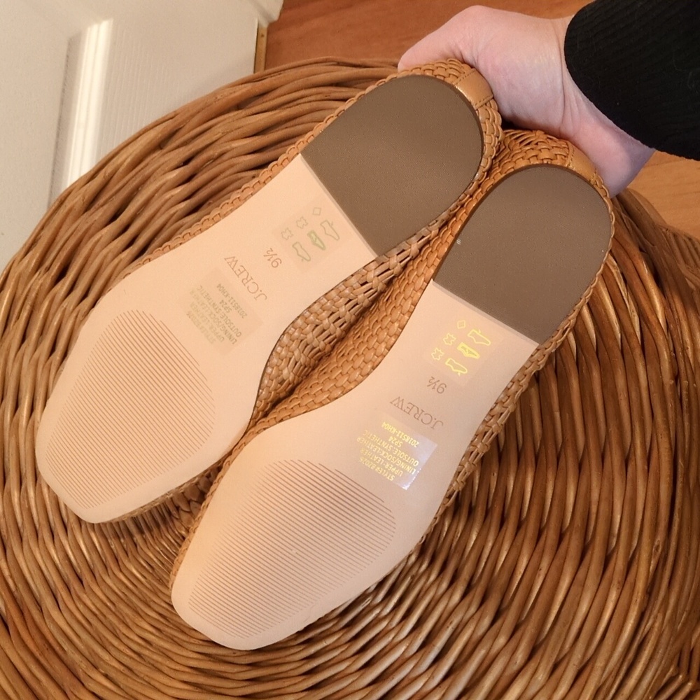 J. Crew Quinn Woven Brown Ballet Flats 9.5 NWOB - Picture 5 of 8